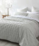 Laundered Linen Pinstripe Bedspread Set Cloud