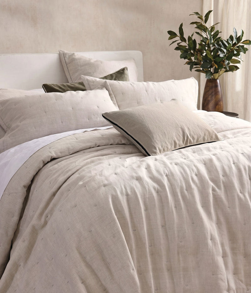 Laundered Linen Bedspread Set Natural
