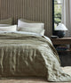 Laundered Linen Bedspread Set Olive