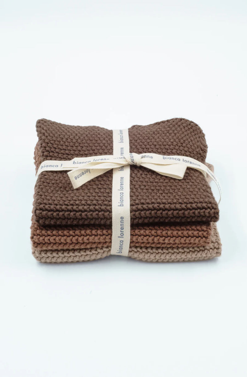 Bianca Lorenne Lavette Chocolate Washcloths - Set of Three