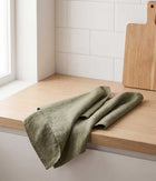 Linen Tea Towel Set 2 Olive