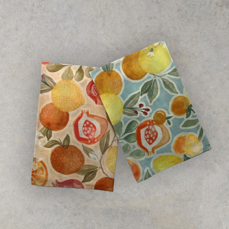 Baksana Linen Tea Towel - Med - Orange ONLY