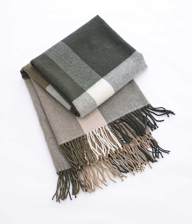 MM Linen  - Lodge 100%  Lambswool Throw - Ivy