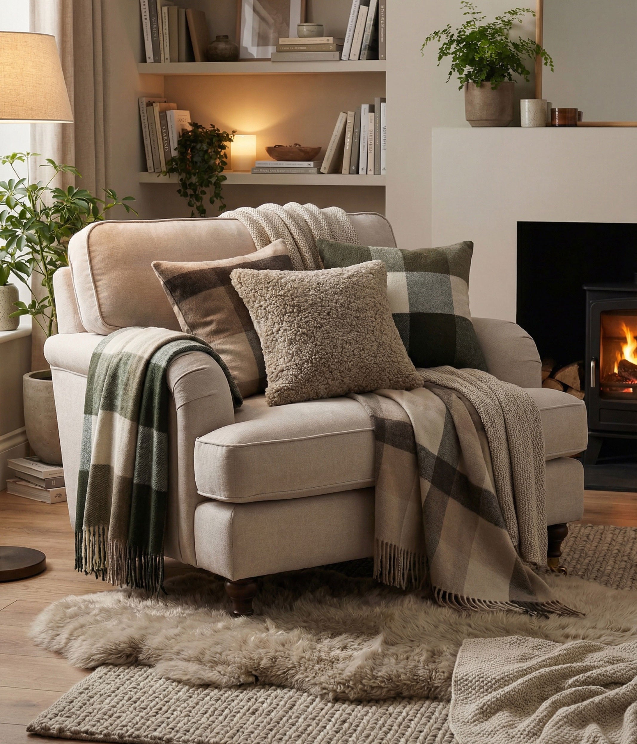 Lodge Lambswool Throw Ivy