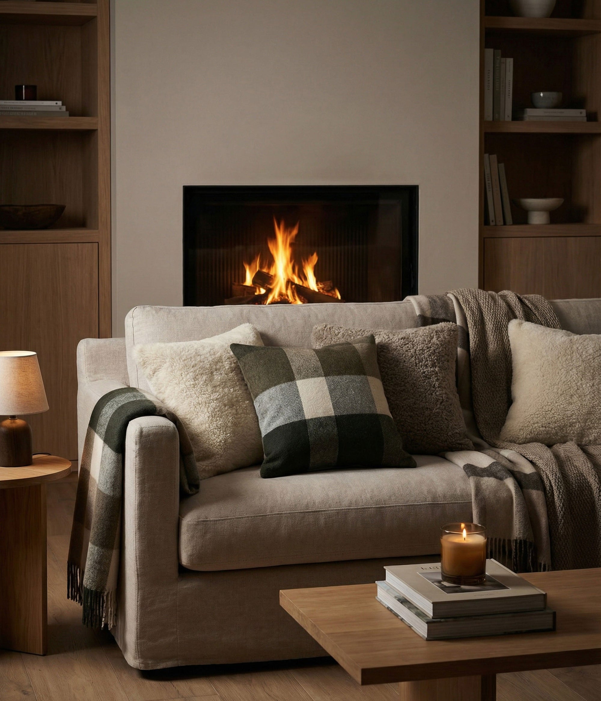 Lodge Lambswool Throw Ivy
