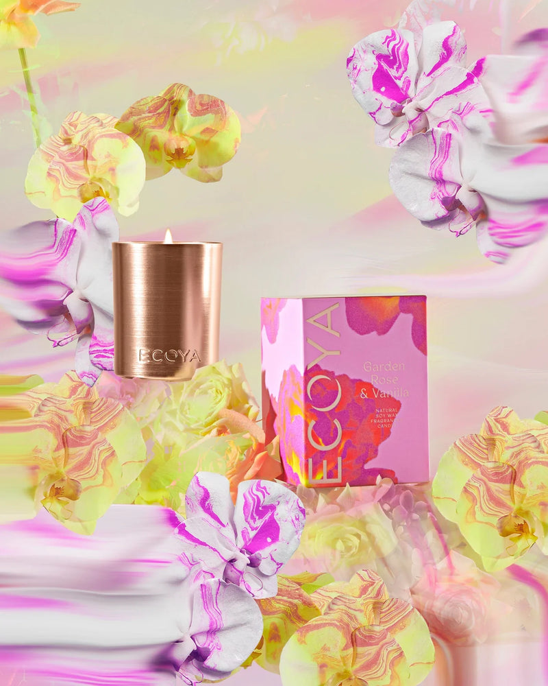Ecoya Mini Madison Garden Rose & Vanilla Candle 105G