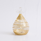 Round Glass Angel with Gold Sparkle - 10cm