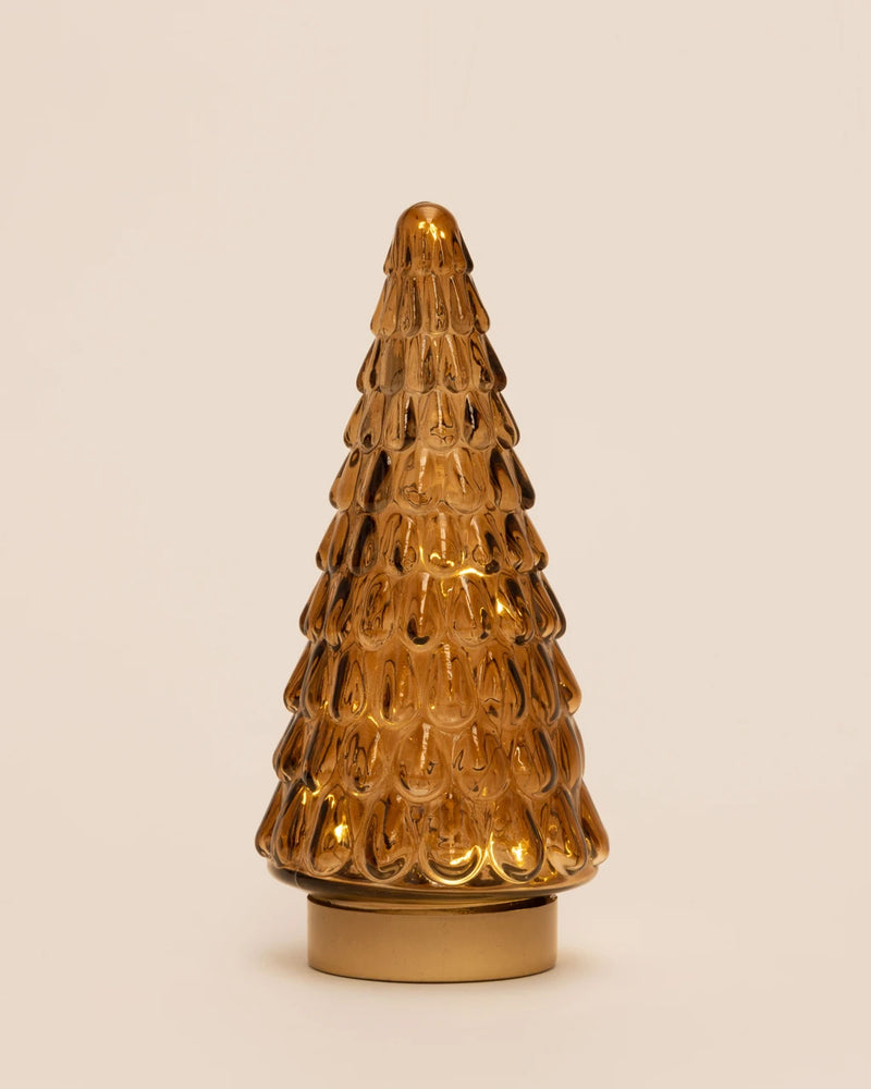 Umber Glass Tree with Gold Base