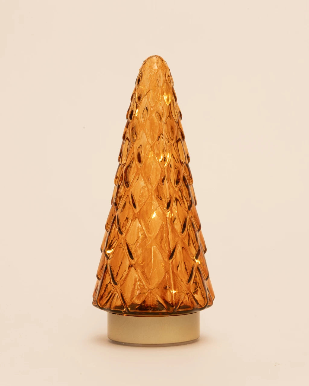 Amber Glass Tree with Gold Base