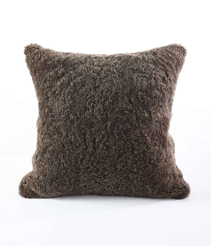 NZ Wool Sheepskin Cushion Cover Mushroom
