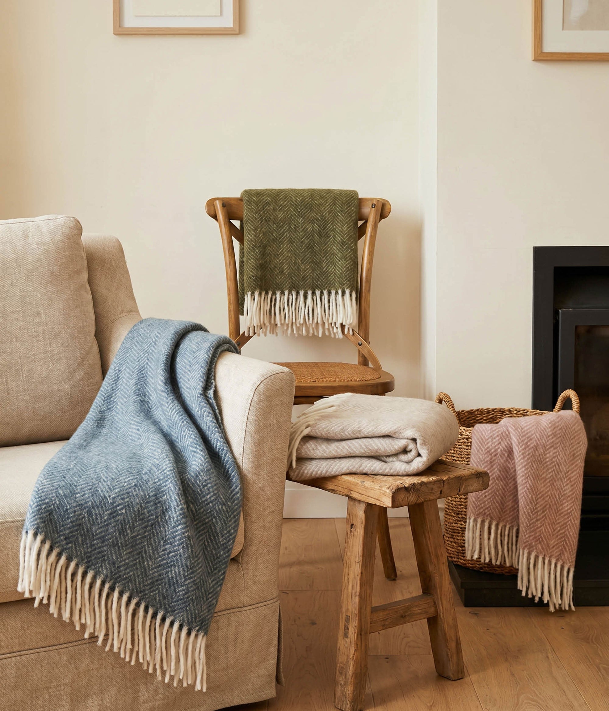 NZ Wool Throw Olive