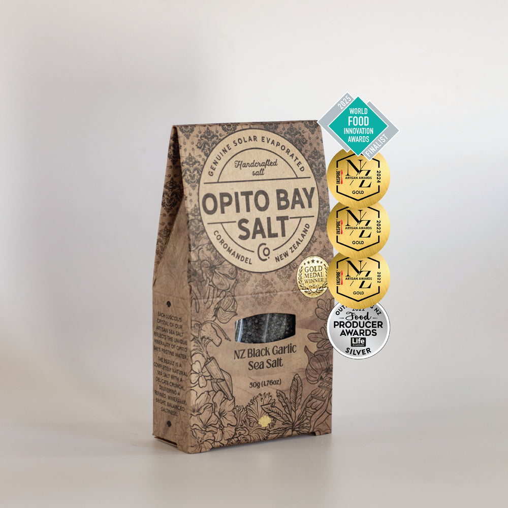 Orpito Bay NEW Coromendal NZ Black Garlic Sea Salt 50g