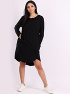 Beau Poppy Curve Hem Dress Black