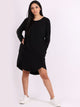 Beau Poppy Curve Hem Dress Black