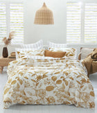 MM Linen Botanical Duvet Cover Set - Super King - Ochre
