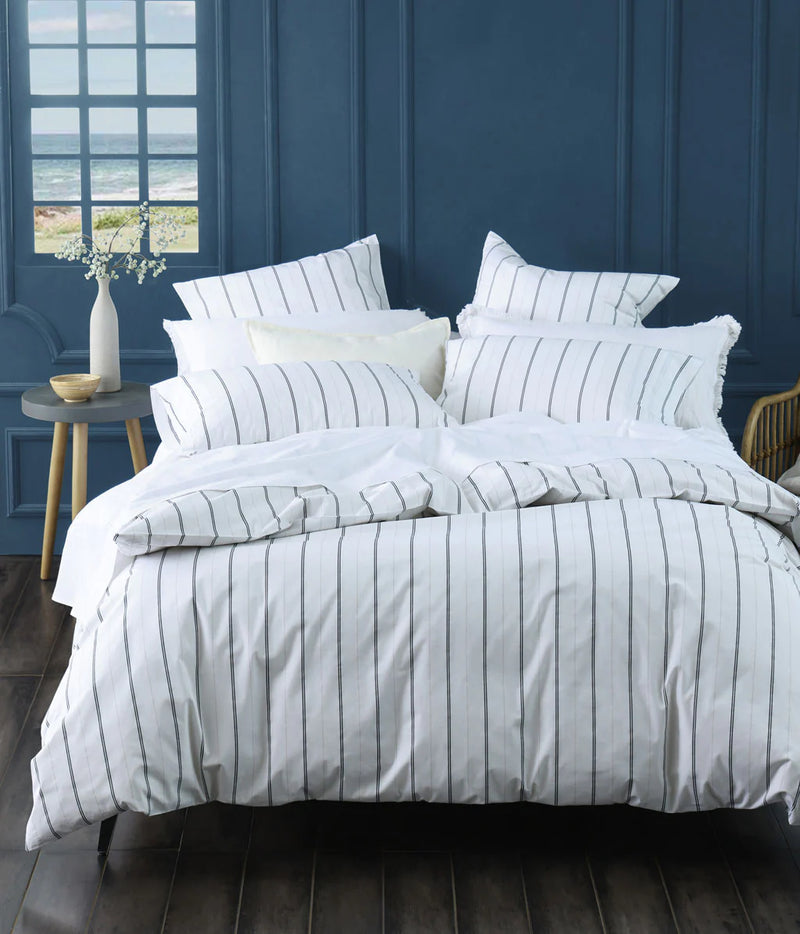 MM Linen Botanical Duvet Set - Bluestone