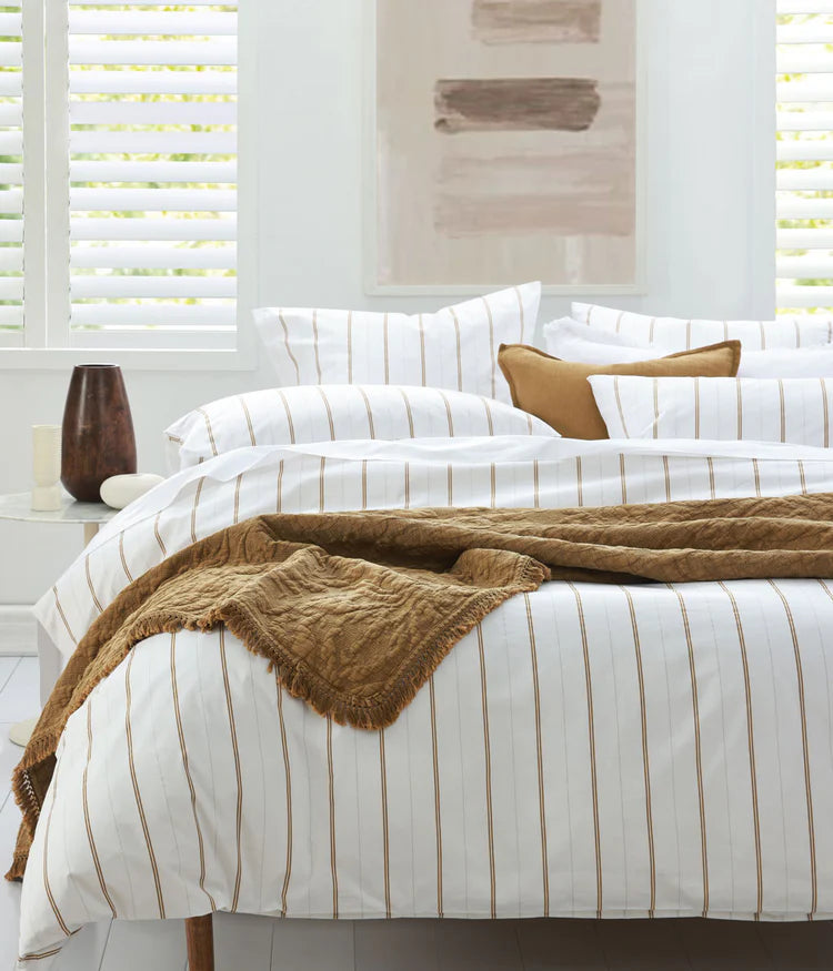 MM Linen Cape Percale Duvet Set - Ochre