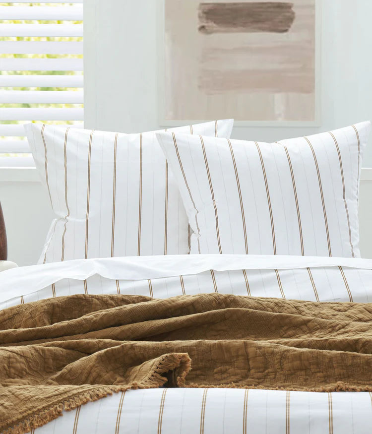 MM Linen Cape Percale Duvet Set - Ochre