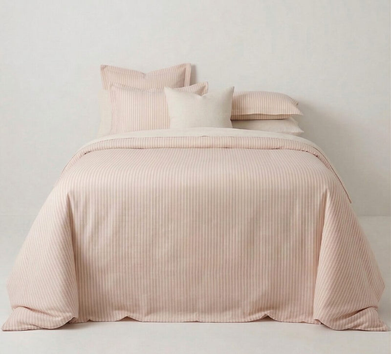 Classic Ticking Duvet Set – Vintage Pink