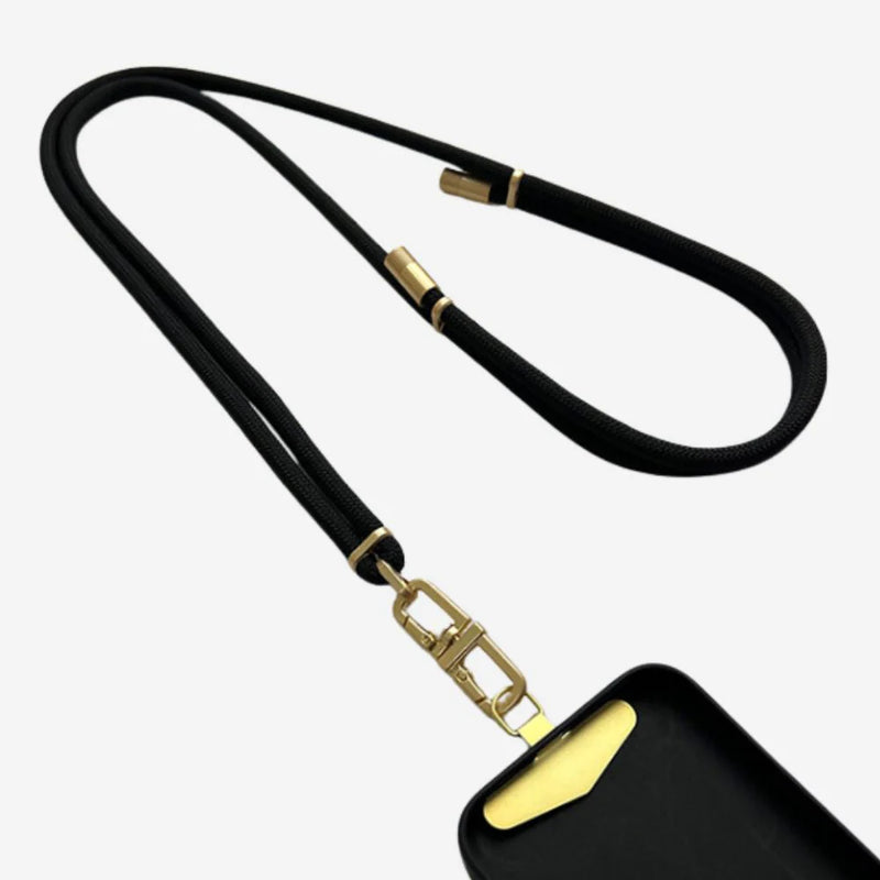 Lanyard Lux Cord Crossbody Black