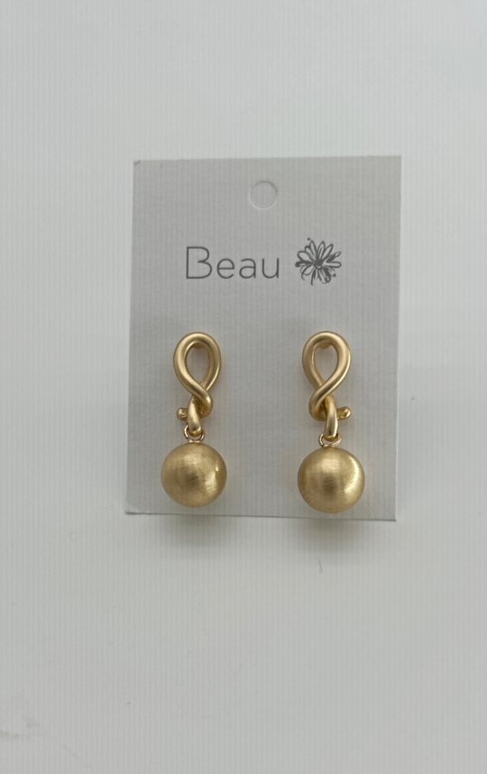 RE904 Knot Earrings Matt Gold