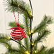 Red and White Striped Bells 65mm - 6 pack