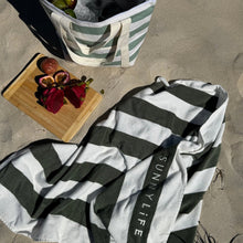 Sunnylife Light Cooler Tote - La Palma Sage Stripe