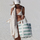 Sunnylife Light Cooler Tote - La Palma Sage Stripe