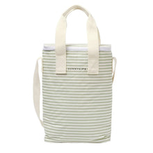 Sunnylife Light Cooler Drinks Bag - Sea Sage Stripe