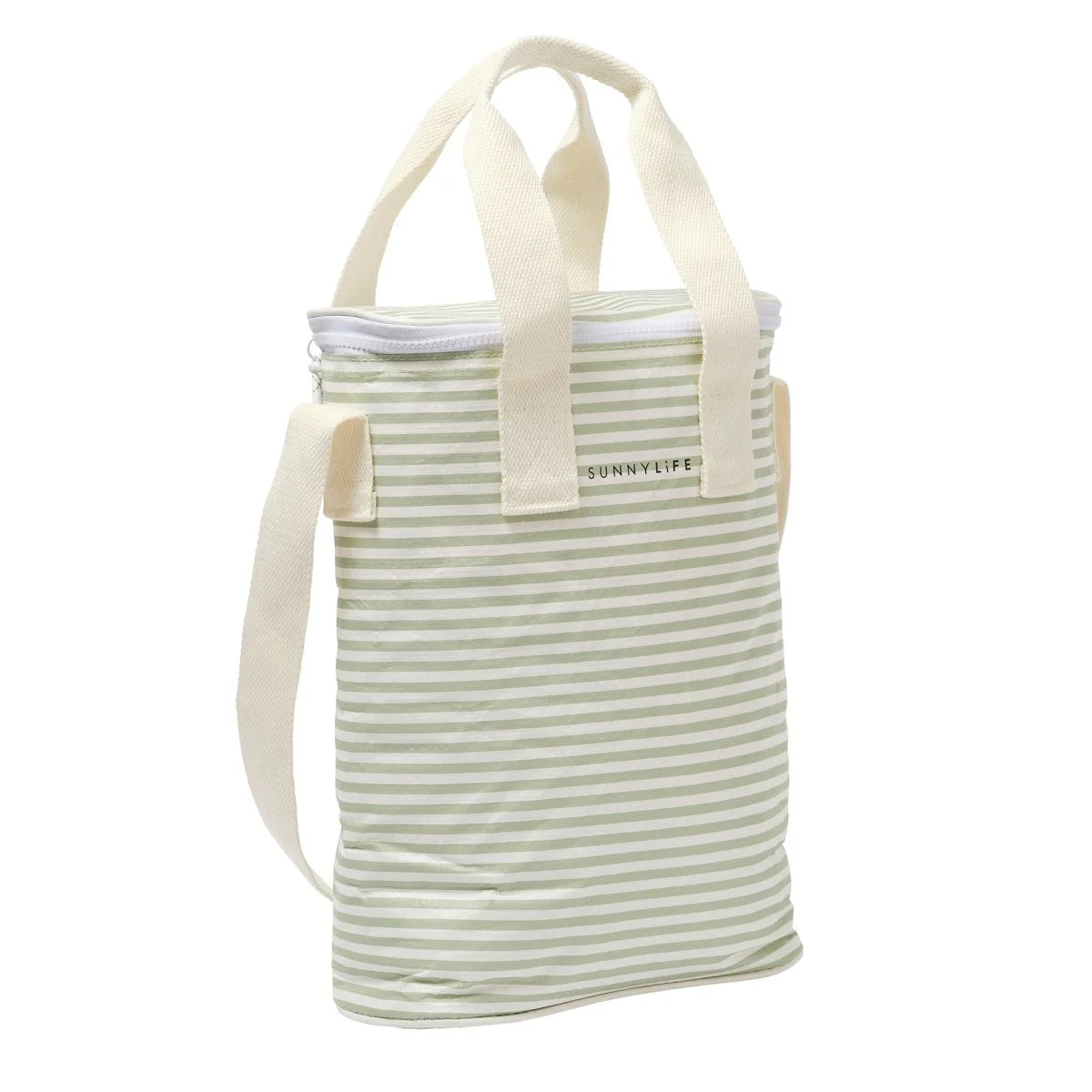 Sunnylife Light Cooler Drinks Bag - Sea Sage Stripe