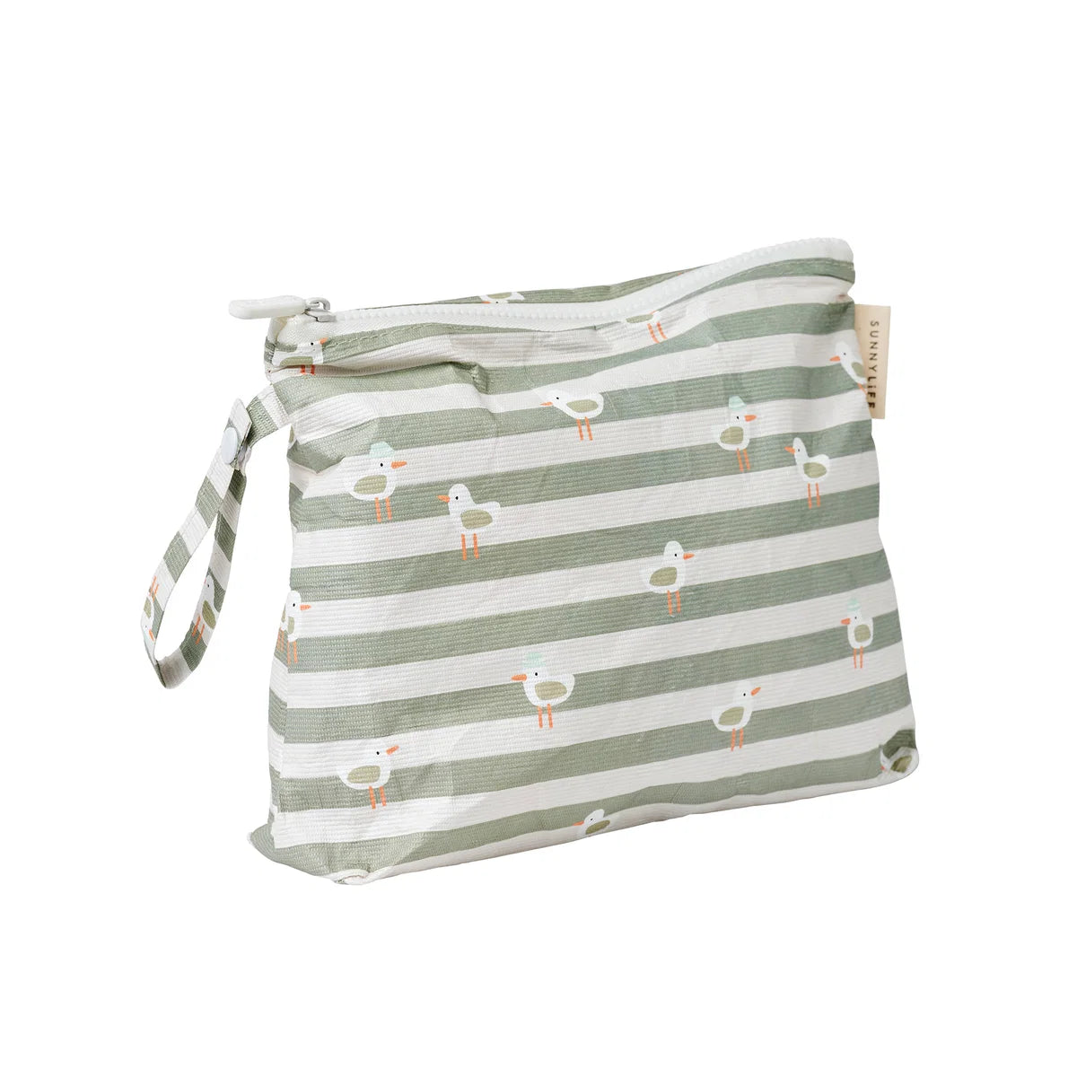 Sunnylife Kids Wet Bag - Sammy the Seagull - Green Stripe