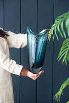 BLUE GLASS VASE