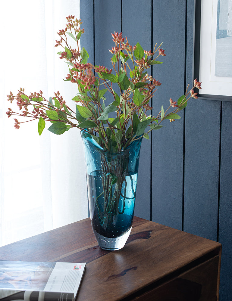 BLUE GLASS VASE