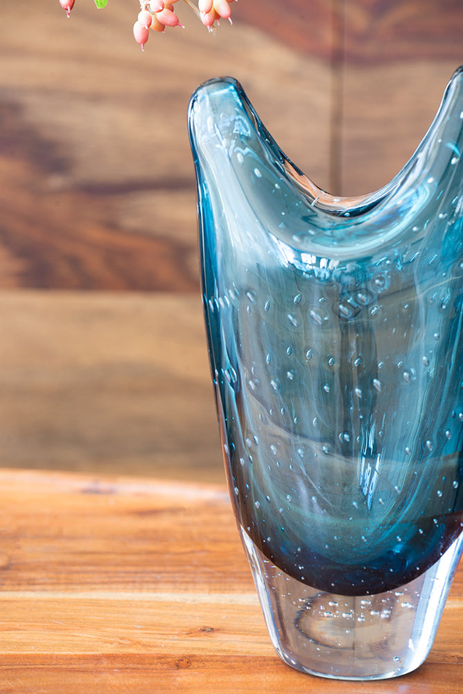 BLUE GLASS VASE