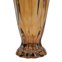 BROWN RUFFLE GLASS VASE