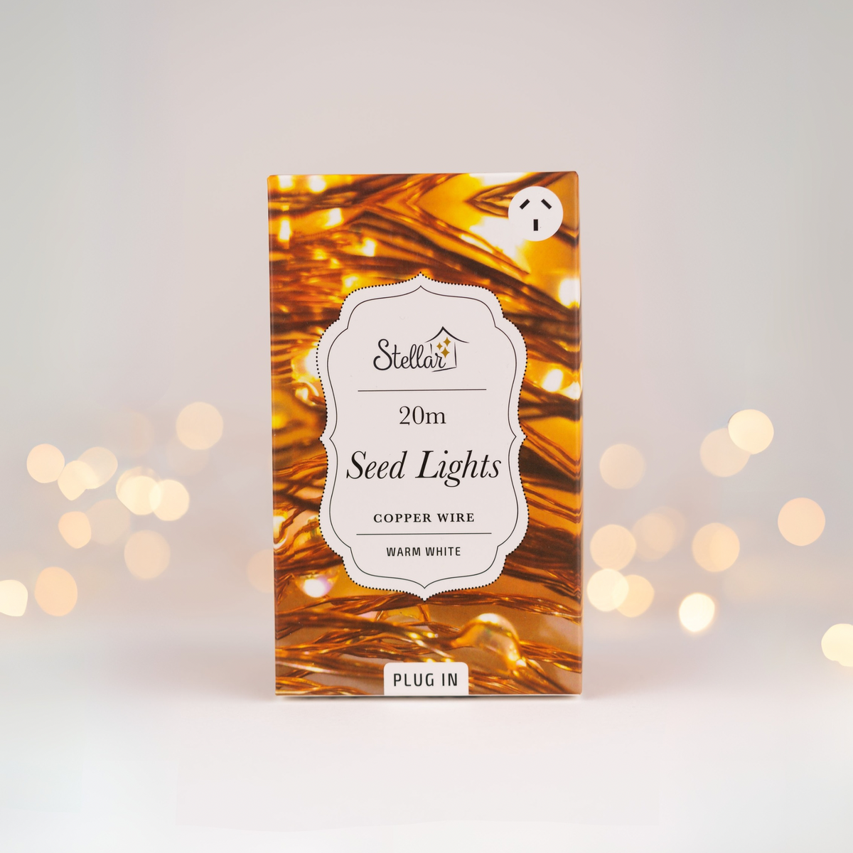 20m Copper Warm White Plug In Seed Light String