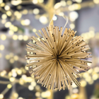 Gold Pom Pom Tree Decorations - Set of 6