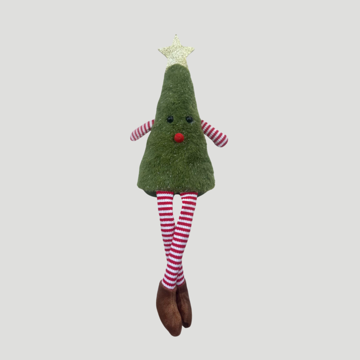 Sitting Green Christmas Tree with Candy Cane Legs