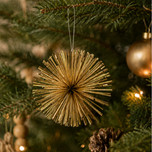 Gold Pom Pom Tree Decorations - Set of 6
