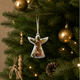 White Angel Christmas Decoration with Gold Foil