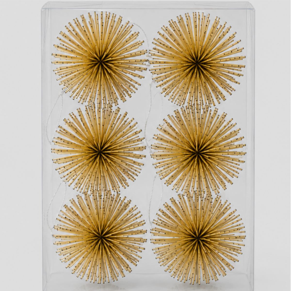 Gold Pom Pom Tree Decorations - Set of 6