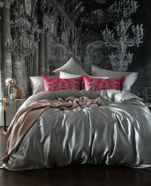 Silk Duvet Set Pewter