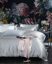 Silk Duvet Set Pewter