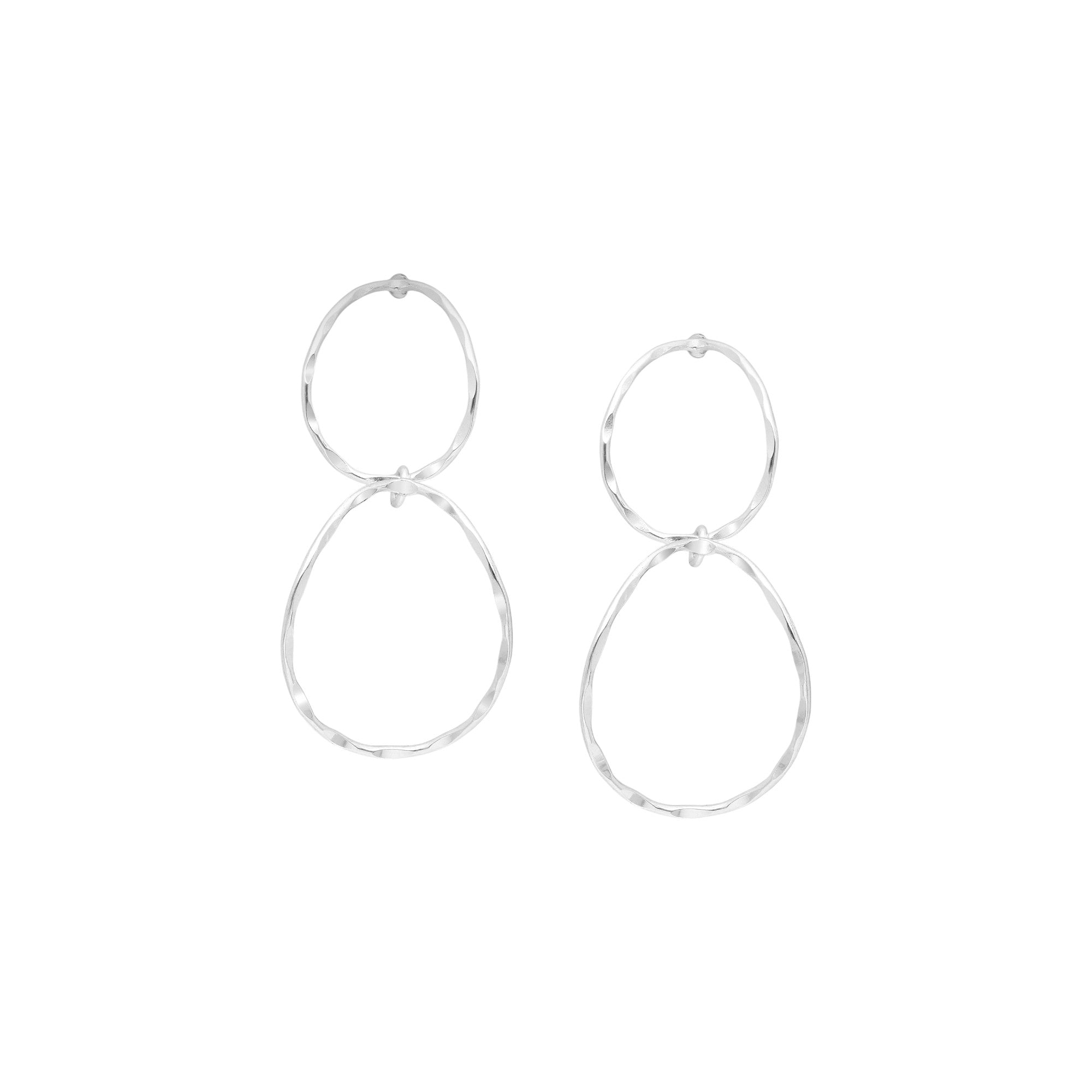 Ss031 Sterling Silver Twin Circle Stud Earrings