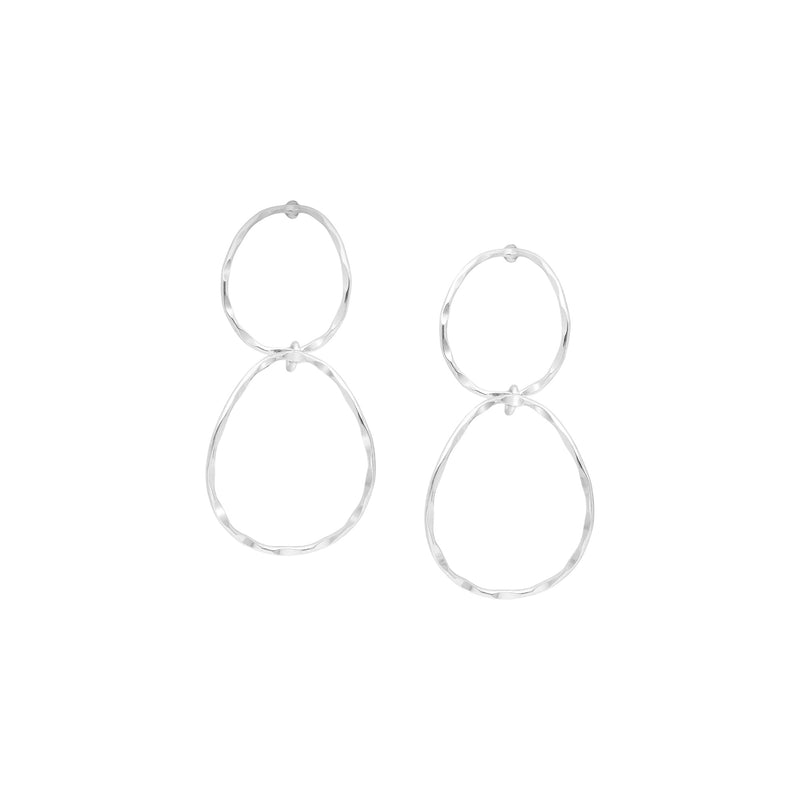 Ss031 Sterling Silver Twin Circle Stud Earrings