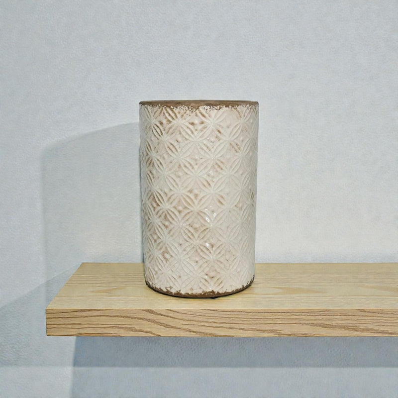Ceramic Starburst Fleur Vase - Cream