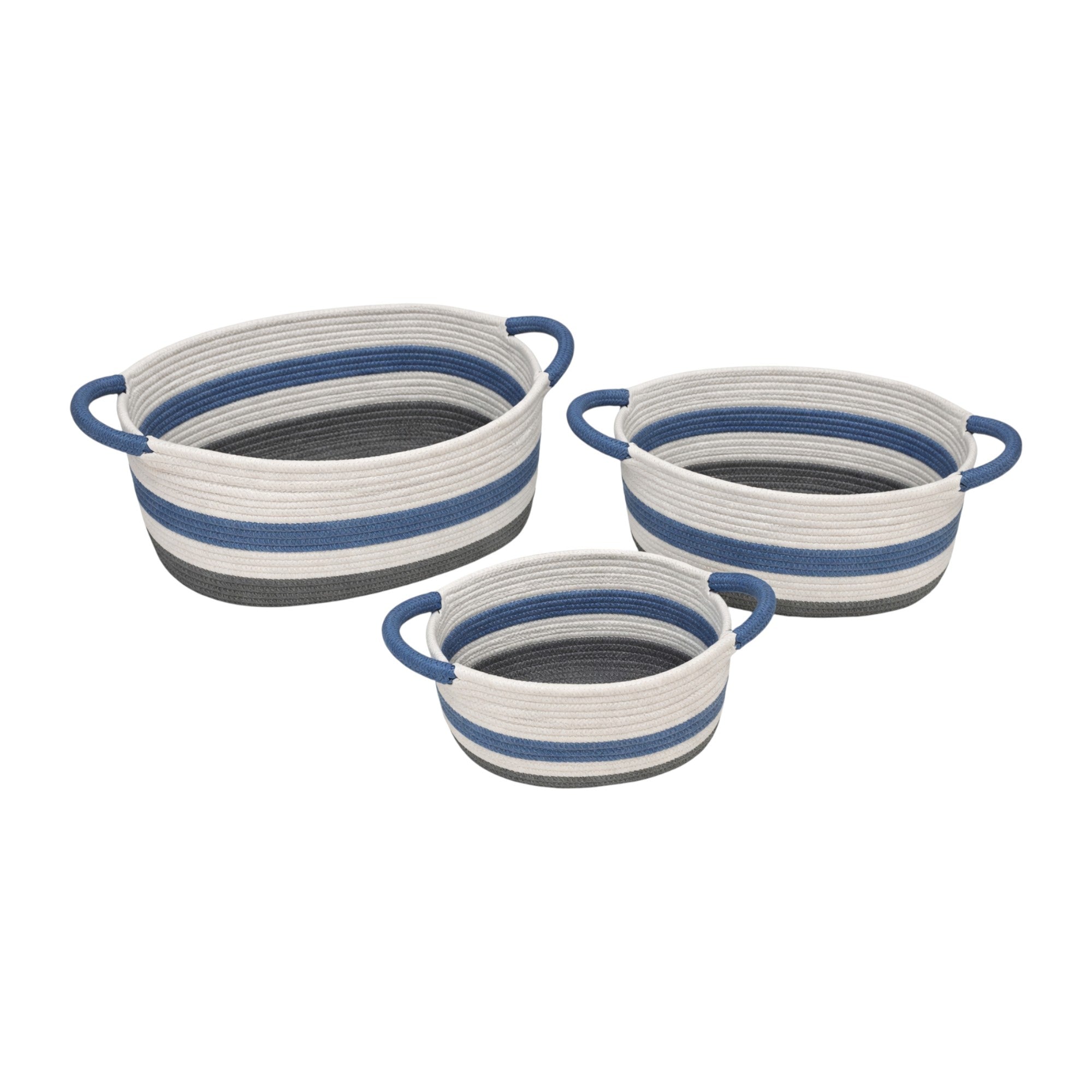 Frankly Cotton Striped Woven Storage Baskets