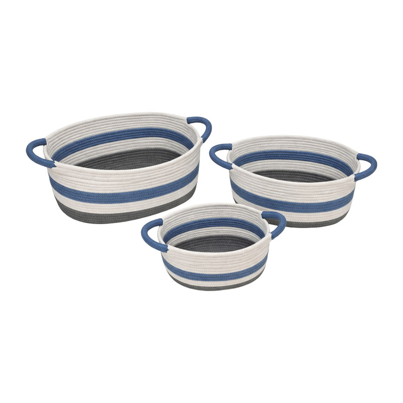 Frankly Cotton Striped Woven Storage Baskets