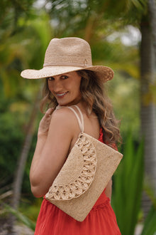 Sundaise Charlotte Panama Crochet Edge Raffia - Natural