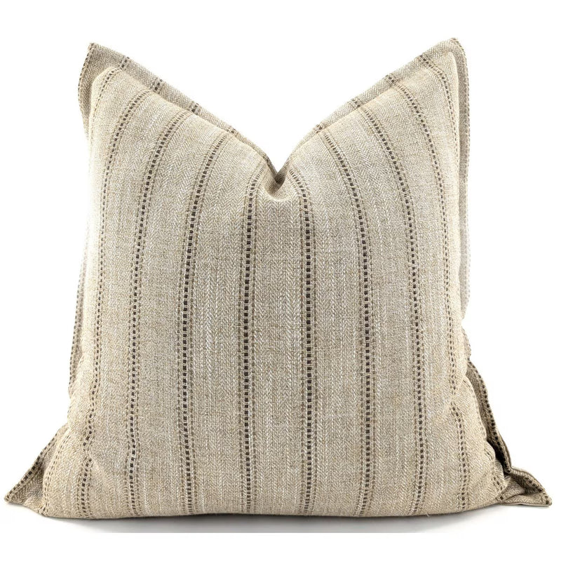Cushion Cover -Natural / Chocolate Striped